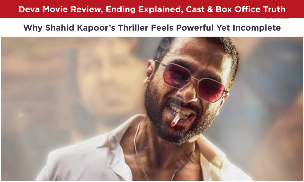 Deva Movie Review, Ending Explained, Cast & Box Office Truth: Why Shahid Kapoor’s Thriller Feels Powerful Yet Incomplete | Image Via © bollywoodhungama.com