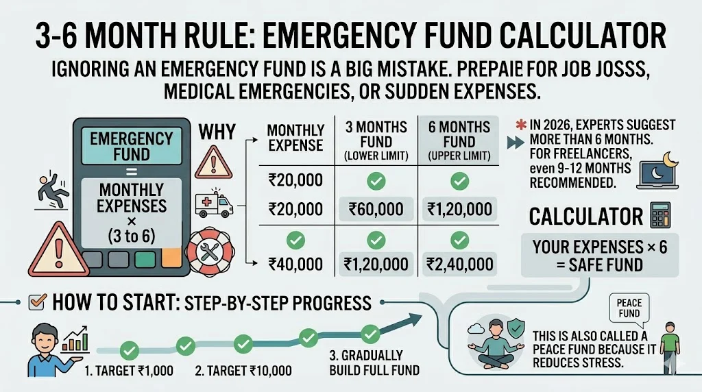 3-6 Month Rule: Emergency Fund Calculator