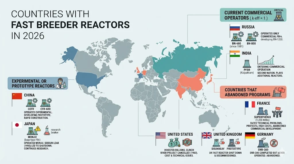 Countries with Fast Breeder Reactors in 2026